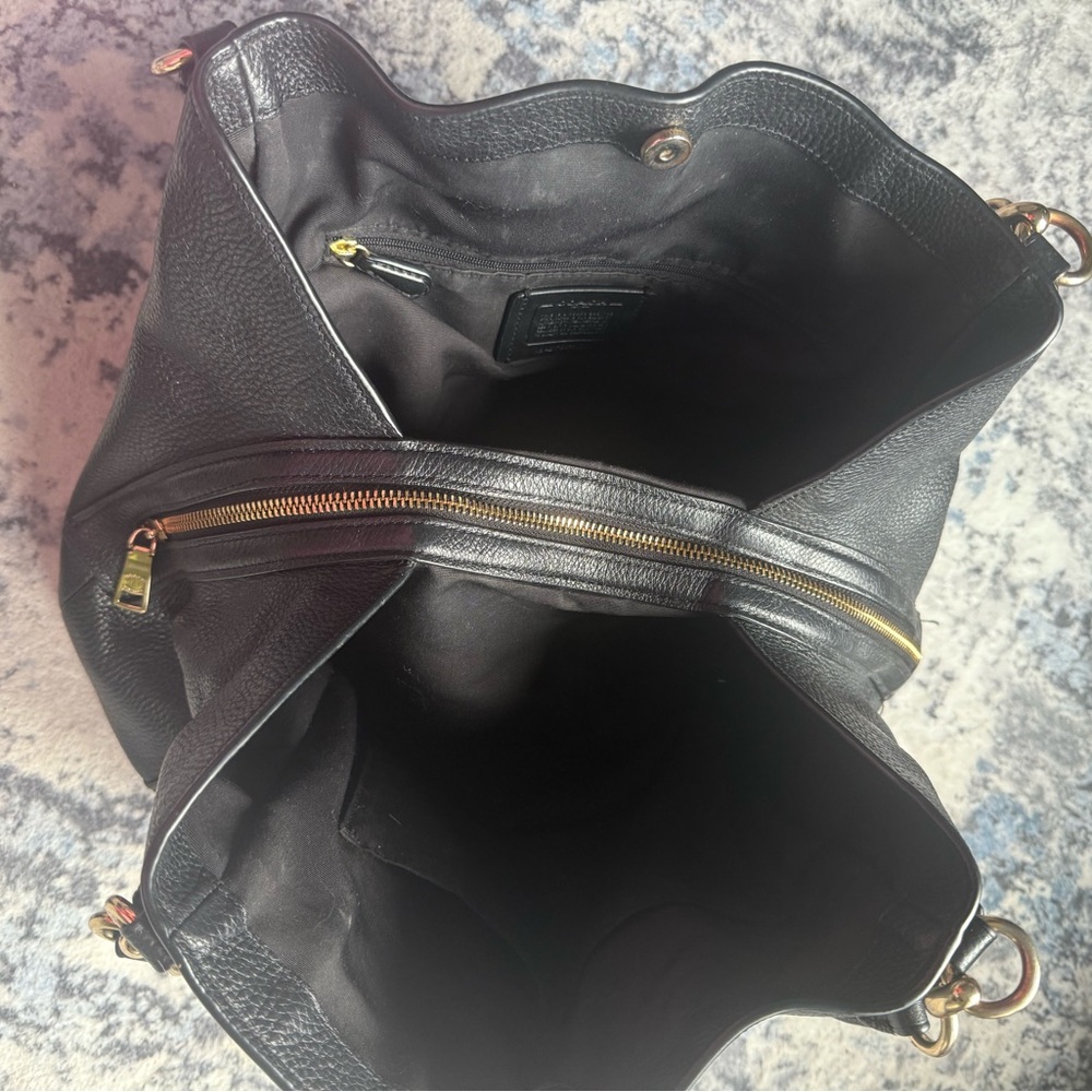 Coach Black Leather Shoulder Bag - Picture 5 of 9